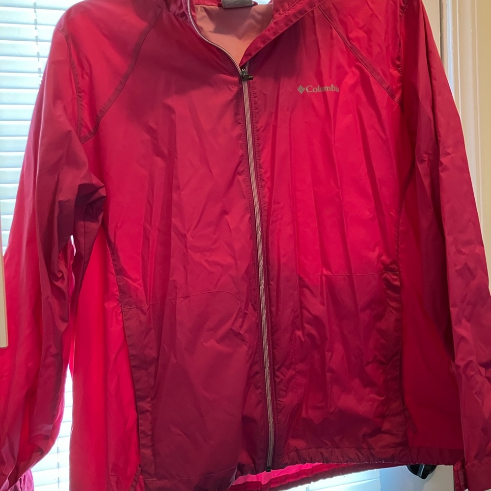 Fuscia pink Columbia rain jacket